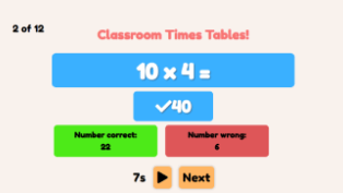 Classroom Times Tables